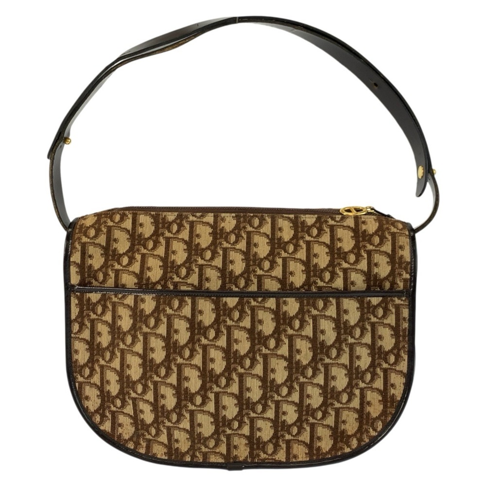 Christian Dior Vintage Trotter CD Logo Brown Gold Hardware Canvas Leather Han... - Picture 2 of 10
